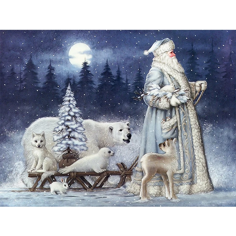 5d diamond cross - stitch snow in Santa Claus and bear, seal, rabbit, pigeon, Christmas tree Mosaic decoration Christmas gifts
5d diamond cross - stitch snow in Santa Claus and bear, seal, rabbit, pigeon, Christmas tree Mosaic decoration Christmas gifts