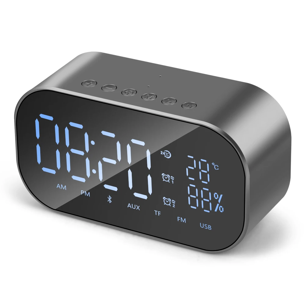 Wireless Portable Bluetooth Speaker Support Temperature LCD Display FM Radio Alarm Clock Wireless Stereo Subwoofer Music Player
Wireless Portable Bluetooth Speaker Support Temperature LCD Display FM Radio Alarm Clock Wireless Stereo Subwoofer Music Player