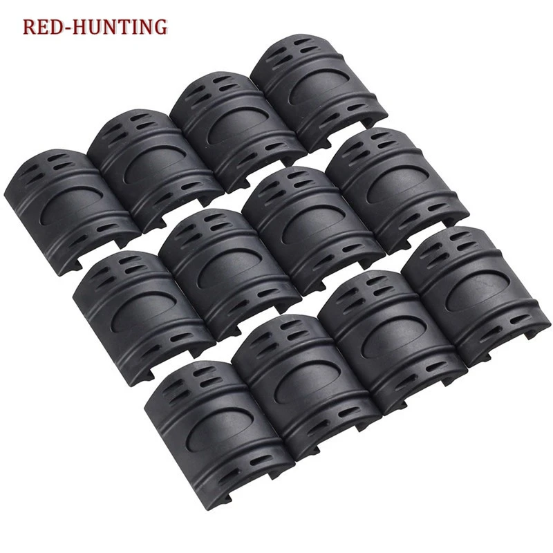 

12pcs Tactical Hunting Weaver/ Picatinny Rubber Handguard Quad Rail Protect Covers for Airsoft