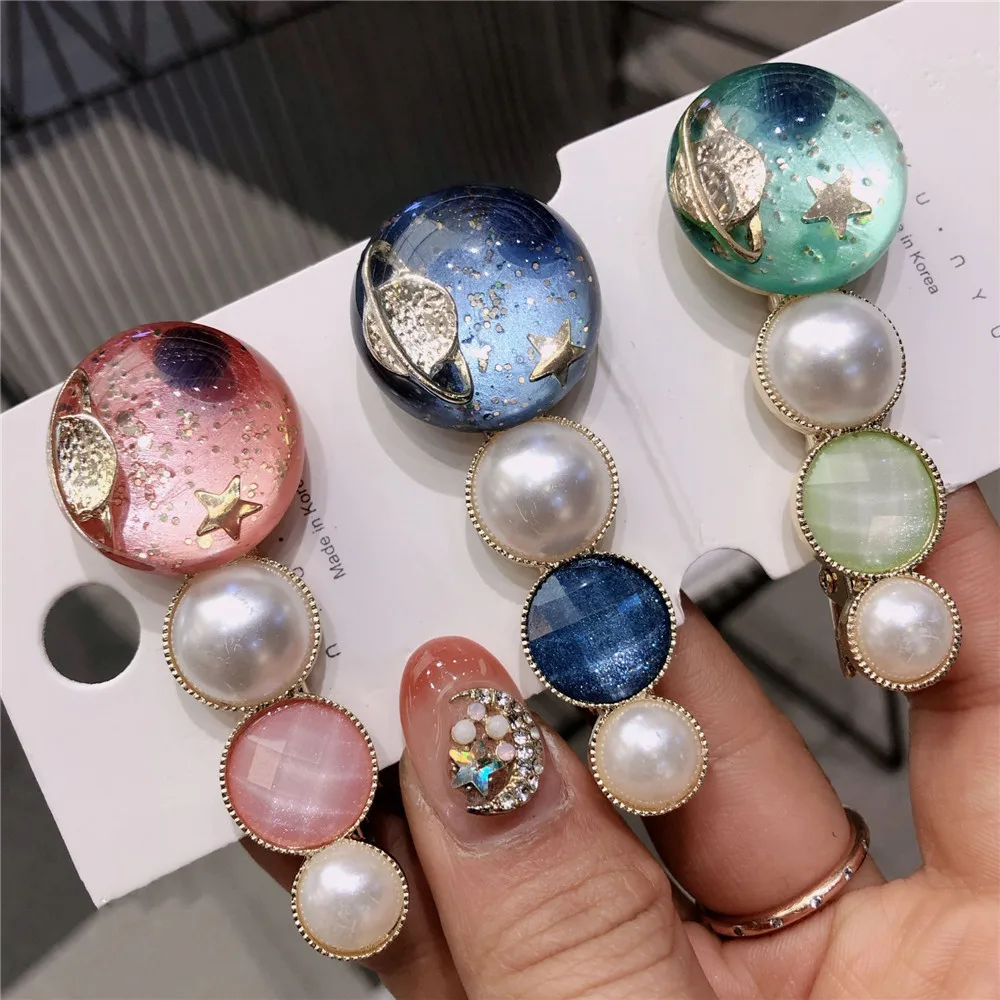 New Arrival Fashion Starry Sky Acrylic Pearls Hair Pins Pink Blue Barrettes Elegant Women Girls Hair Clips Hair Accessories
New Arrival Fashion Starry Sky Acrylic Pearls Hair Pins Pink Blue Barrettes Elegant Women Girls Hair Clips Hair Accessories