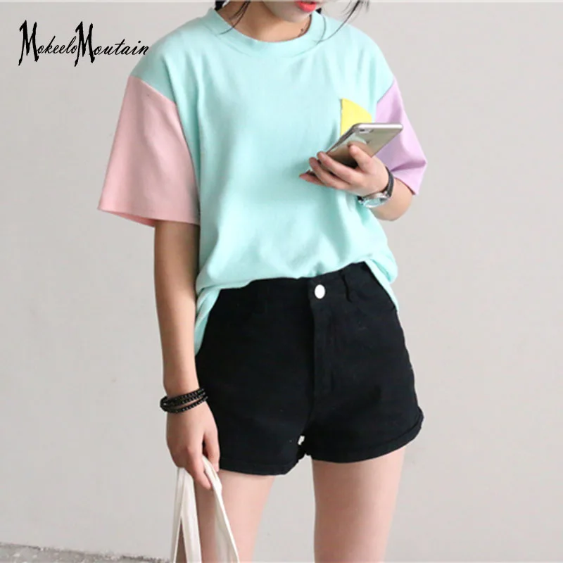 Harajuku Lolita Style T Shirt Tops for Women Summer 2018 Korean Fashion Patchwork Short Sleeve Tshirt Tumblr
Harajuku Lolita Style T Shirt Tops for Women Summer 2018 Korean Fashion Patchwork Short Sleeve Tshirt Tumblr