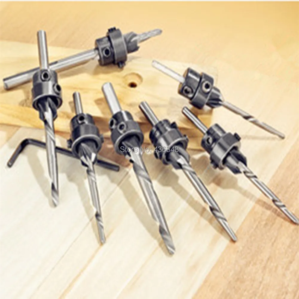 7pcs Adjustable 1/8" 9/64" 5/32" 11/64" 3/16" 13/64" 7/32" Tapered Countersink Drill Deep Drilling Woodworking Tool
7pcs Adjustable 1/8" 9/64" 5/32" 11/64" 3/16" 13/64" 7/32" Tapered Countersink Drill Deep Drilling Woodworking Tool