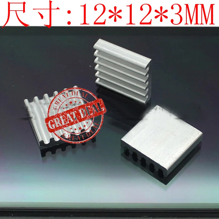 Free Shipping Wholesale 100PCS Aluminum heatsink 12*12*3MM High quality radiator silver color IC cooling
Free Shipping Wholesale 100PCS Aluminum heatsink 12*12*3MM High quality radiator silver color IC cooling