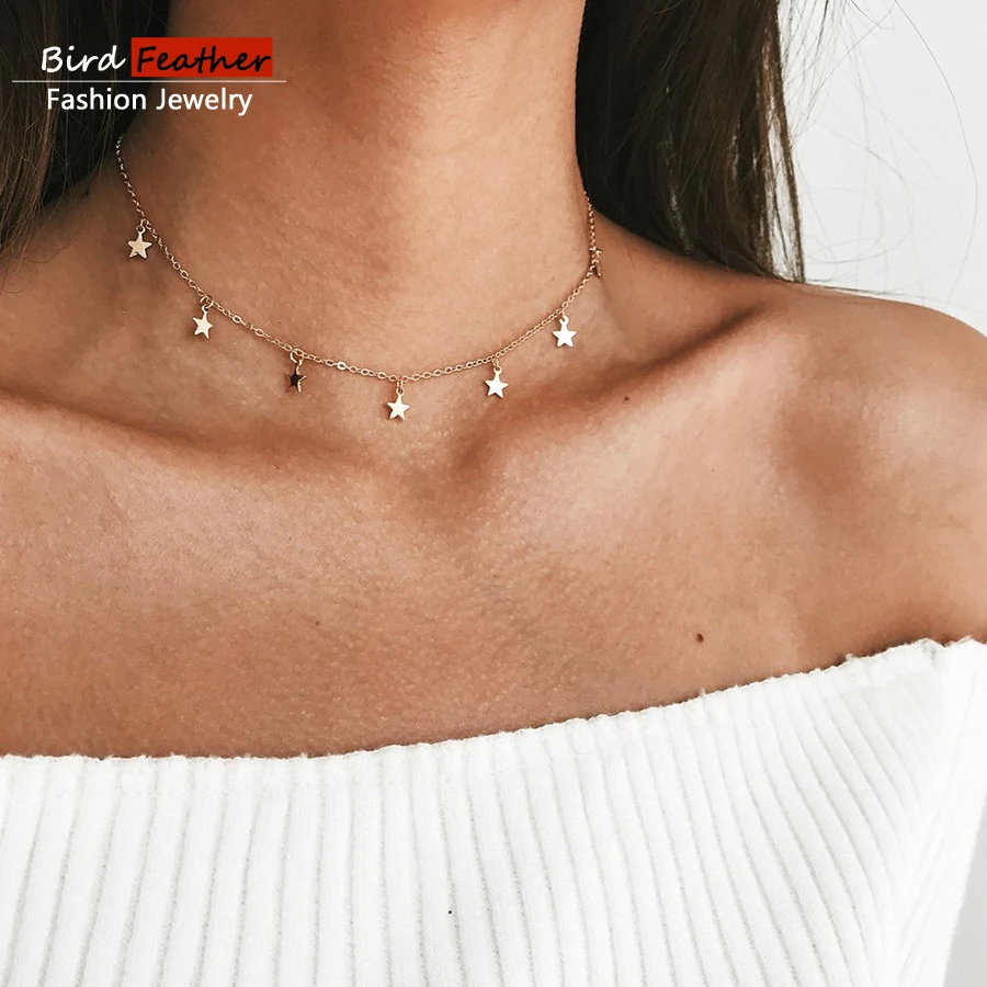 Gold color Choker Necklace for women Long simple stars Pendant Chain Necklaces & Pendants Lace velvet chokers Fashion Jewelry
Gold color Choker Necklace for women Long simple stars Pendant Chain Necklaces & Pendants Lace velvet chokers Fashion Jewelry