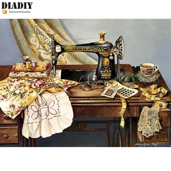 DIADIY Cross Stitch Diamond Embroidery,"Vintage Sewing Machine" Patterns Full DIY 5D Diamond Painting Rhinestones Mosaic Decor
DIADIY Cross Stitch Diamond Embroidery,"Vintage Sewing Machine" Patterns Full DIY 5D Diamond Painting Rhinestones Mosaic Decor