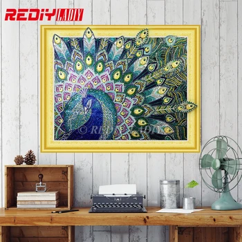 Special Shaped Diamond Painting Peacock Crystal Diamond Embroidery Shining Round Diamond Mosaic Picture of Rhinestones 50x40cm 
Special Shaped Diamond Painting Peacock Crystal Diamond Embroidery Shining Round Diamond Mosaic Picture of Rhinestones 50x40cm
