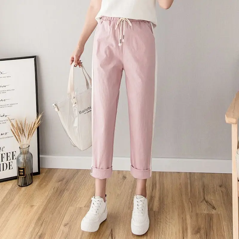 Cotton Linen Ankle Length Pants Women's Spring Summer Casual Trousers Pencil Casual Pants Striped Women's Trousers Green Pink
Cotton Linen Ankle Length Pants Women's Spring Summer Casual Trousers Pencil Casual Pants Striped Women's Trousers Green Pink