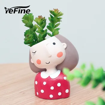 YeFine Resin Succulent Plant Pot Cute Girl Flower Planter Flowerpot Creative Design Home Decor Bonsai Pots Valentines Day Gift
YeFine Resin Succulent Plant Pot Cute Girl Flower Planter Flowerpot Creative Design Home Decor Bonsai Pots Valentines Day Gift
