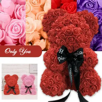 Girl's Favorite New Year Birthday Gift 40cm Red Rose Teddy Bear Festival Wedding Party Decor Bear Made of Artificial Rose
Girl's Favorite New Year Birthday Gift 40cm Red Rose Teddy Bear Festival Wedding Party Decor Bear Made of Artificial Rose