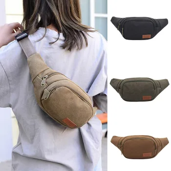 Fashion Neutral Canvas Outdoor Sports Waist Bag With Zipper Vintage Pure Color Hobos Portable Small Chest Bags 2019 New Trend
Fashion Neutral Canvas Outdoor Sports Waist Bag With Zipper Vintage Pure Color Hobos Portable Small Chest Bags 2019 New Trend