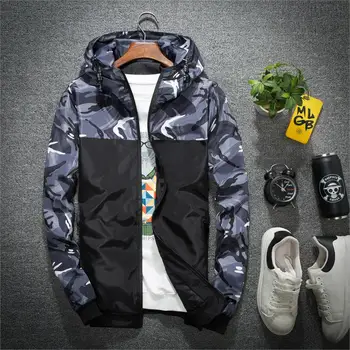 Spring Autumn Mens Casual Camouflage Hoodie Jacket Waterproof Clothes Men's Windbreaker top Coat dropshipping Male Outwear
Spring Autumn Mens Casual Camouflage Hoodie Jacket Waterproof Clothes Men's Windbreaker top Coat dropshipping Male Outwear