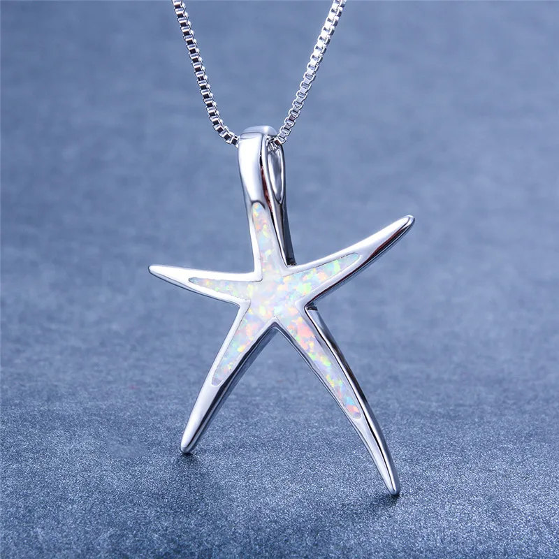 Cute Female Big Sea Star Pendants Necklaces Boho Blue Green White Fire Opal Stone Necklace Fashion Wedding Necklaces For Women
Cute Female Big Sea Star Pendants Necklaces Boho Blue Green White Fire Opal Stone Necklace Fashion Wedding Necklaces For Women