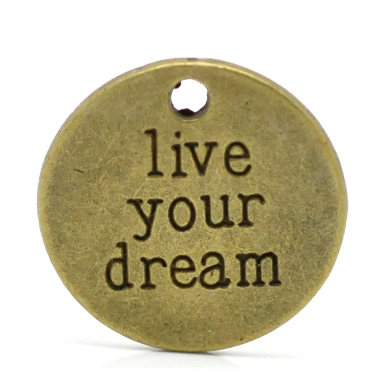 20Pcs Bronze Tone Round " live your dream " Charms Pendants DIY Jewelry Findings 20mm( 6/8")
20Pcs Bronze Tone Round " live your dream " Charms Pendants DIY Jewelry Findings 20mm( 6/8")
