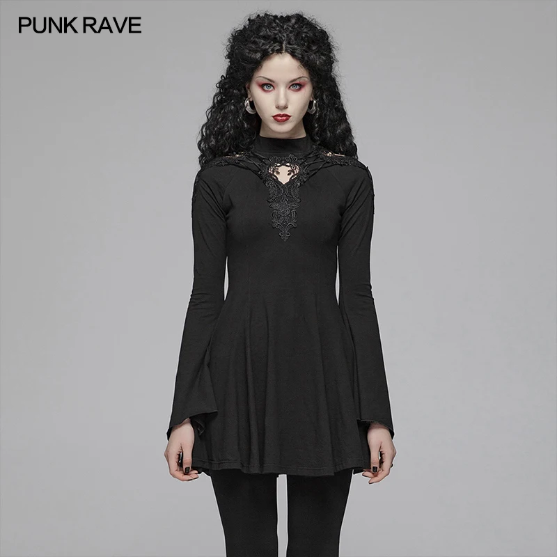 PUNK RAVE Women's Black Hollow-out Mini Gothic Dress Slim Sexy Evening Party Elegant Dress Steampunk Retro Pleated Dress
PUNK RAVE Women's Black Hollow-out Mini Gothic Dress Slim Sexy Evening Party Elegant Dress Steampunk Retro Pleated Dress