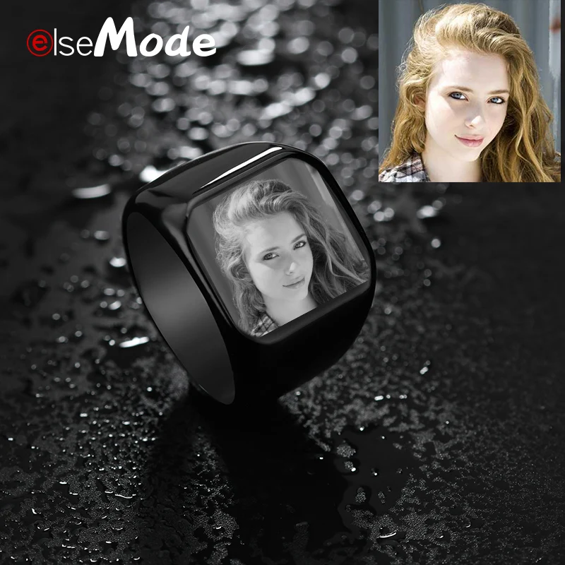 ELSEMODE Custom Photo Titanium US 7-14 Size Personalized Lover Wedding Ring Name Date Boy Friend Gift Rings for Men Women
ELSEMODE Custom Photo Titanium US 7-14 Size Personalized Lover Wedding Ring Name Date Boy Friend Gift Rings for Men Women