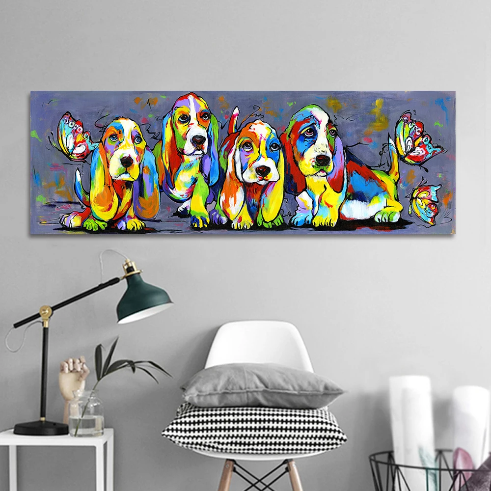 HDARTISAN Wall Art Picture Canvas Prints Animal Painting Four Colorful Dogs Puppy For Living Room Home Decor No Frame
HDARTISAN Wall Art Picture Canvas Prints Animal Painting Four Colorful Dogs Puppy For Living Room Home Decor No Frame