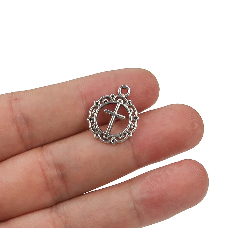 10pc/lot Alloy Metal Antique Silver Cross Round Charms Pendants Jewelry Findings Accessories For DIY Necklace Bracelet 20*17 mm
10pc/lot Alloy Metal Antique Silver Cross Round Charms Pendants Jewelry Findings Accessories For DIY Necklace Bracelet 20*17 mm