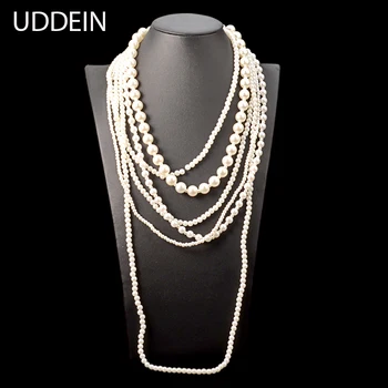 UDDEIN Long simulated pearl necklace wedding bridal jewelry multi layer beads necklace & pendant fashion statement exaggerate
UDDEIN Long simulated pearl necklace wedding bridal jewelry multi layer beads necklace & pendant fashion statement exaggerate