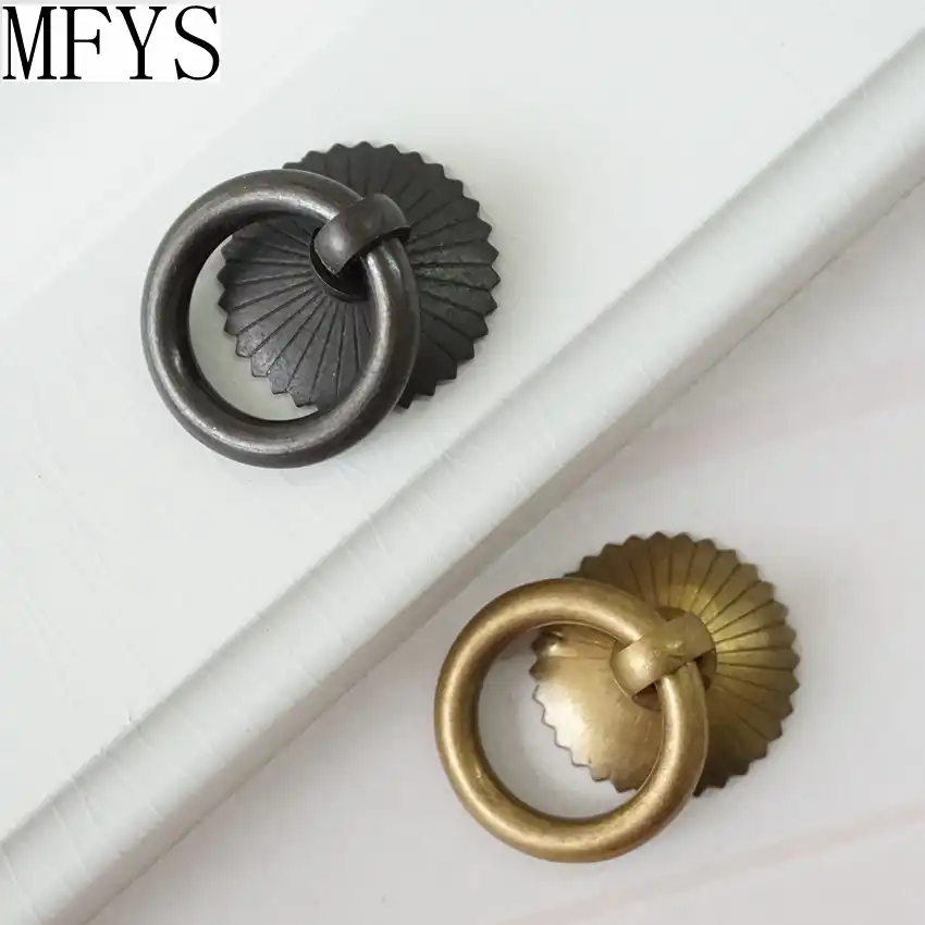 Small Drop Ring Pulls Dresser Pull Knobs Copper Drawer Knob Rings