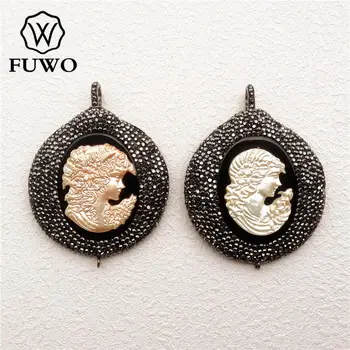 FUWO Round Shape Pave Rhinestone Bead Virgin Mary Shell Pendant Connector Sea Shell Charms For Jewelry Making PD1524
FUWO Round Shape Pave Rhinestone Bead Virgin Mary Shell Pendant Connector Sea Shell Charms For Jewelry Making PD1524