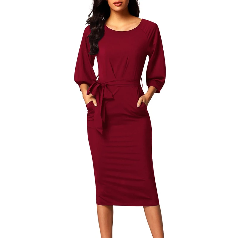 Vintage Split Bandage Dress Women 2018 Autumn Winter Solid Three Quarter Sashes Vestidos Casual Above Knee High Waist Dresses
Vintage Split Bandage Dress Women 2018 Autumn Winter Solid Three Quarter Sashes Vestidos Casual Above Knee High Waist Dresses