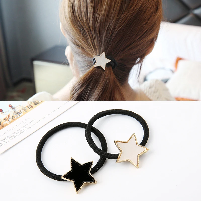 M MISM Girls Fashion Metal Star Elastic Hair Bands Rubber Bands White/Black Hair Accessories for Women Korean Style Gum for Hair
M MISM Girls Fashion Metal Star Elastic Hair Bands Rubber Bands White/Black Hair Accessories for Women Korean Style Gum for Hair