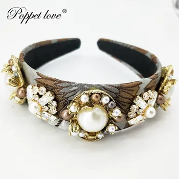 Baroque Luxury Rhinestone Beads Bridal Tiara Crown pearl Grey vintage pattern Diadem Veil Tiaras Wedding Hair Accessories Headp
Baroque Luxury Rhinestone Beads Bridal Tiara Crown pearl Grey vintage pattern Diadem Veil Tiaras Wedding Hair Accessories Headp