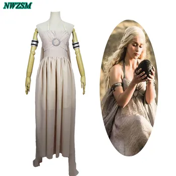 New Daenerys Targaryen Mother Of Dragons Costume Game Of Thrones Movie White Fancy Dress For Women Halloween Cosplay Costume
New Daenerys Targaryen Mother Of Dragons Costume Game Of Thrones Movie White Fancy Dress For Women Halloween Cosplay Costume