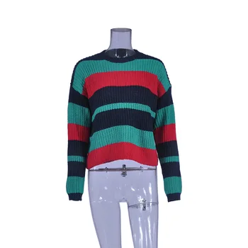 Striped Multi Color Patchwork Knitted Sweater Cotton Women Autumn Winter O-neck Warm Loose Pullovers Streetwear Knitwear 2018
Striped Multi Color Patchwork Knitted Sweater Cotton Women Autumn Winter O-neck Warm Loose Pullovers Streetwear Knitwear 2018
