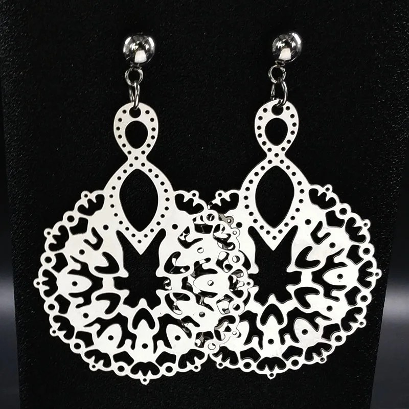 2019 New Flower Stainless Steel Earrings for Women Silver Color Big Stud Earrings Jewelry boucle d'oreille fantaisie E612517
2019 New Flower Stainless Steel Earrings for Women Silver Color Big Stud Earrings Jewelry boucle d'oreille fantaisie E612517