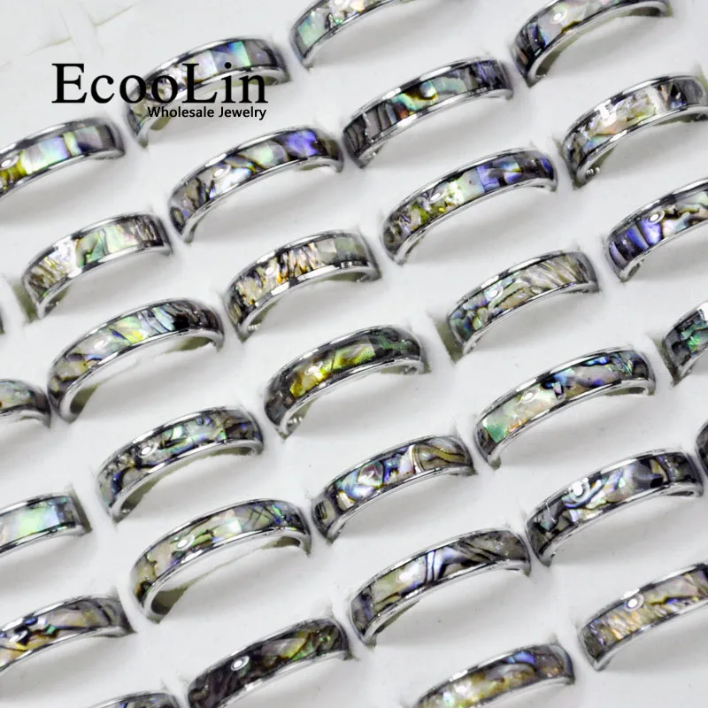 10Pcs EcooLin Brand Fashion Natural Shellfish Abalone Shell 316L Stainless Steel Rings For Women Jewelry Lots Bulk LR4029 
10Pcs EcooLin Brand Fashion Natural Shellfish Abalone Shell 316L Stainless Steel Rings For Women Jewelry Lots Bulk LR4029