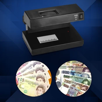 Portable Cash Detector Currency Desktop Counterfeit Bill Detector Cash Currency Banknotes Notes Checker Support Ultraviolet UV