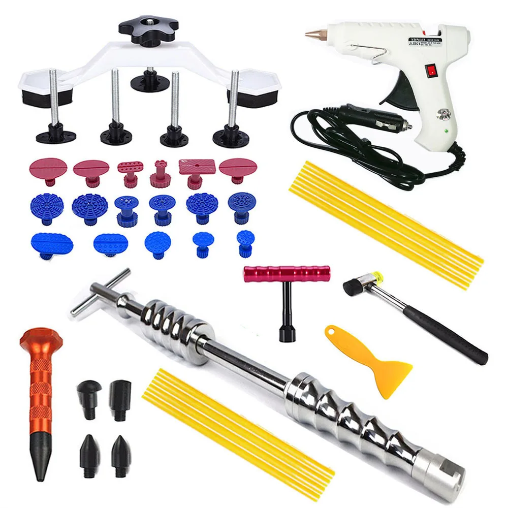 PDR Tools Dent Repair Car Body Repair Kits Slide Hammer Bridge Puller Glue Gun Suction Cup For Car Dents 32pcs/set
PDR Tools Dent Repair Car Body Repair Kits Slide Hammer Bridge Puller Glue Gun Suction Cup For Car Dents 32pcs/set