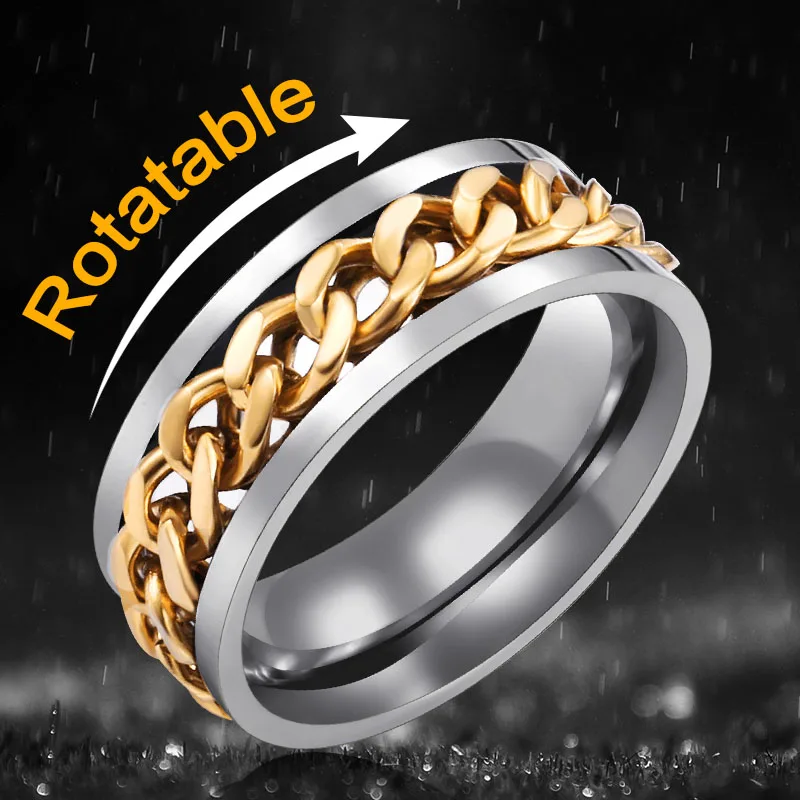 Beier 316L Stainless Steel New Part Plated-Gold/Black Man's Spin Chain Ring Cool Woman Fashion Wedding multiple colour Jewelry
Beier 316L Stainless Steel New Part Plated-Gold/Black Man's Spin Chain Ring Cool Woman Fashion Wedding multiple colour Jewelry