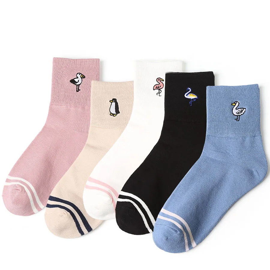 Foot 22-25cm Embroidery Birds Socks Beautiful Swan Penguin Flamingo Toucan Wing Seagull Dove Crane Duck Duckling Stripes Socks
Foot 22-25cm Embroidery Birds Socks Beautiful Swan Penguin Flamingo Toucan Wing Seagull Dove Crane Duck Duckling Stripes Socks