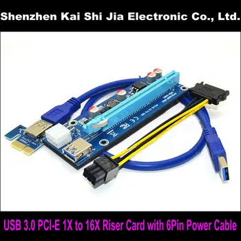50PCS/Lot USB 3.0 PCI-E PCI Express 1X to 16X Extender Riser Card Adapter with 6Pin Power Extension Cable
50PCS/Lot USB 3.0 PCI-E PCI Express 1X to 16X Extender Riser Card Adapter with 6Pin Power Extension Cable