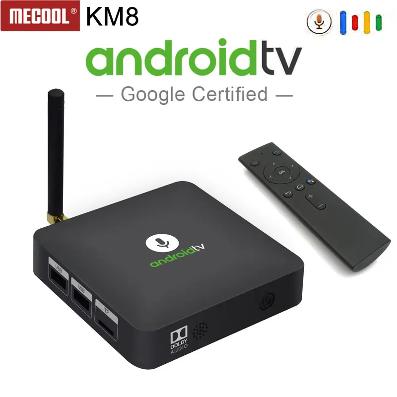 

2018 Newest MECOOL KM8 Amlogic S905X quad-core 2GB+16GB Android 8.0 tv box BT4.2/2.4G WiFi Google Voice Control VP9 HDR10 Dolby