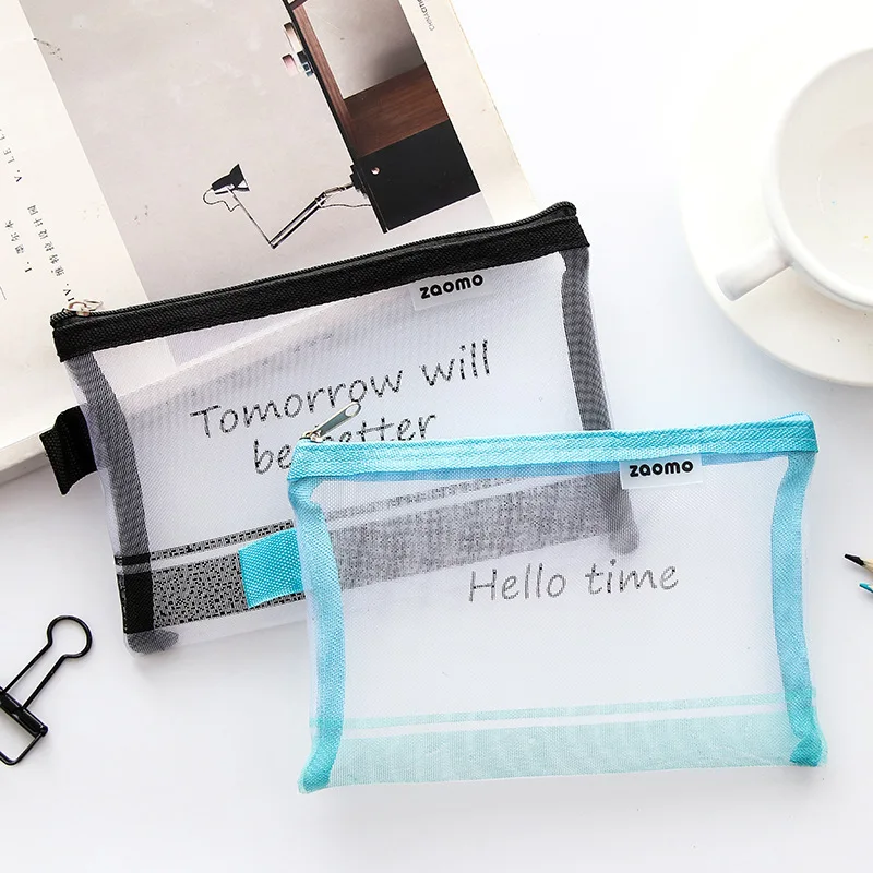 Simple Transparent Mesh Pencil Case Cute Nylon Pencil Box Pen Bag stationery pouch boys girls gift School Supplies zakka
Simple Transparent Mesh Pencil Case Cute Nylon Pencil Box Pen Bag stationery pouch boys girls gift School Supplies zakka