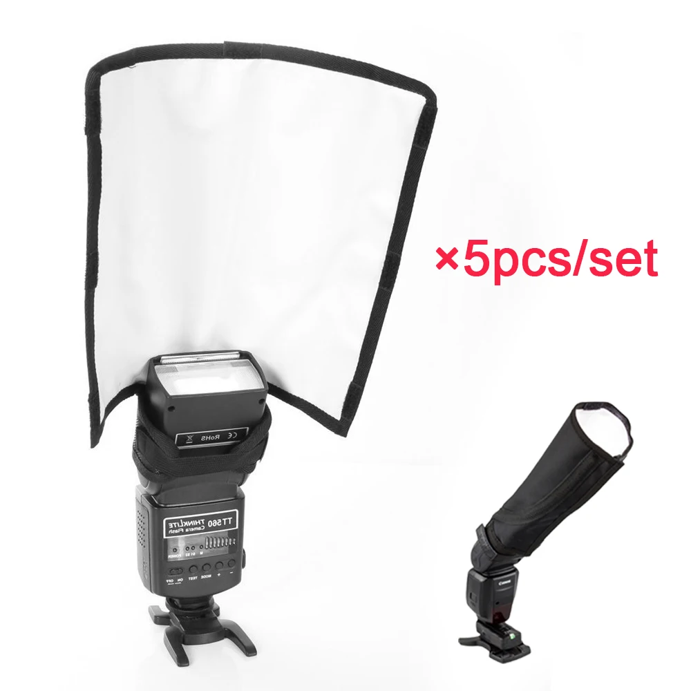 5Pcs/Set Delivery Universal Foldable Speedlight Reflector Snoot Sealed Flash Softbox Diffuser Bender for YONGNUO 568EXII 580EX
5Pcs/Set Delivery Universal Foldable Speedlight Reflector Snoot Sealed Flash Softbox Diffuser Bender for YONGNUO 568EXII 580EX