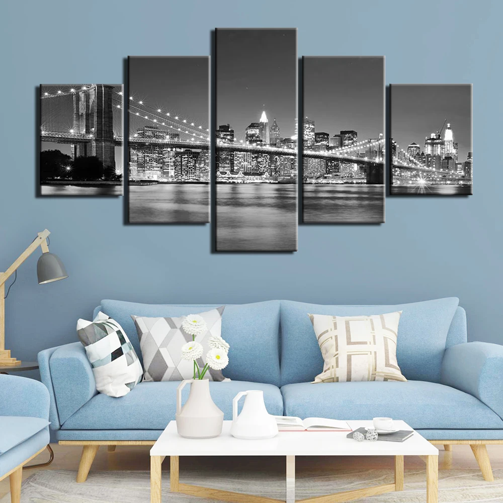 Modern 5 panels New york City Brooklyn Bridge Painting Wall Art Canvas Prints and Posters Artwork Wall Pictures for Living Room
Modern 5 panels New york City Brooklyn Bridge Painting Wall Art Canvas Prints and Posters Artwork Wall Pictures for Living Room