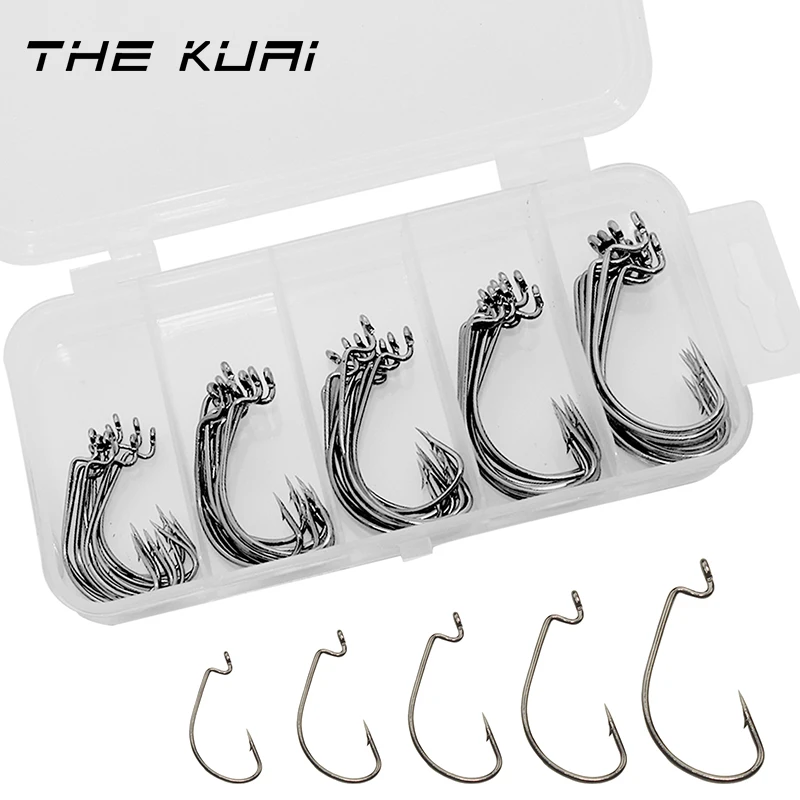 THEKUAI Thekuai Fishing Hooks High Carbon Steel Different Size Saltwater Freshwater Fishing Hooks with Tackle Box (50 PCS)
THEKUAI Thekuai Fishing Hooks High Carbon Steel Different Size Saltwater Freshwater Fishing Hooks with Tackle Box (50 PCS)