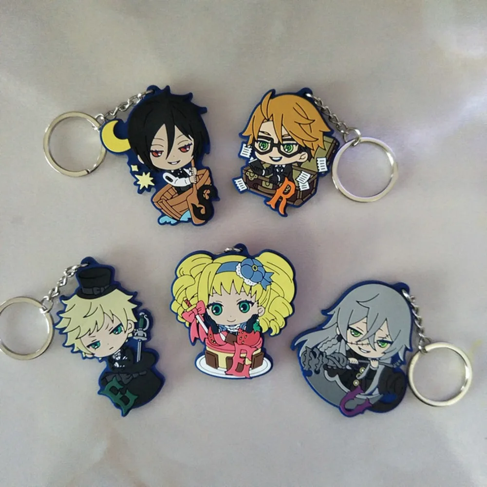 Anime Black deacon Sebastian PVC keychain Kuroshitsuji Ciel Finnian cute funny pendants keyrings portachiavi Llaveros kids toys
Anime Black deacon Sebastian PVC keychain Kuroshitsuji Ciel Finnian cute funny pendants keyrings portachiavi Llaveros kids toys