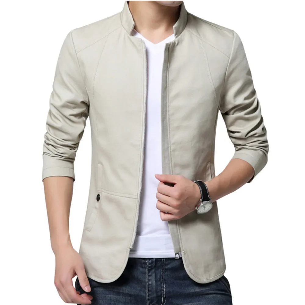 2018 brand men spring autumn casual jacket men's Slim fit cottoon jacket and coat Mens stander collar Beige jacket veste homme
2018 brand men spring autumn casual jacket men's Slim fit cottoon jacket and coat Mens stander collar Beige jacket veste homme