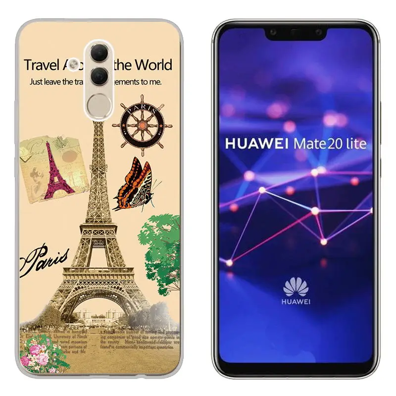sFor Huawei Mate 20 Lite Patterned Clear Slim Ultra Thin Soft TPU Gel Case Cover (11)