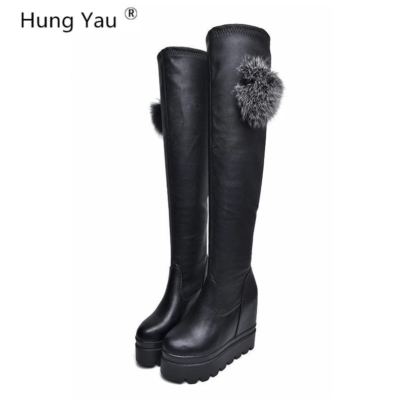 Hung Yau Shoes For Women Boots Thick Bottom Wedges Leather Boots Platform Lady Mid-Calf Boots Winter Warm Boots Black Size 35-39
Hung Yau Shoes For Women Boots Thick Bottom Wedges Leather Boots Platform Lady Mid-Calf Boots Winter Warm Boots Black Size 35-39