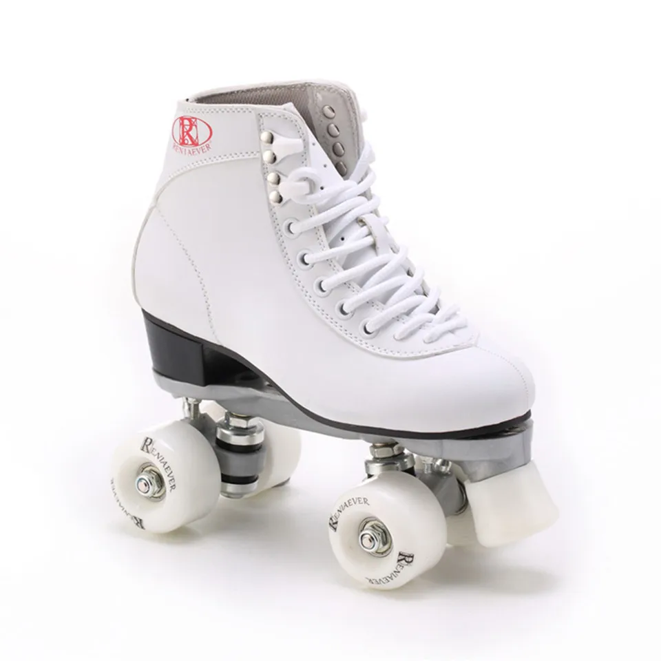RENIAEVER-Roller-Skates-Double-Line-Skates-White-Women-Female-Lady-Adult-White-PU-4-Wheels (2)