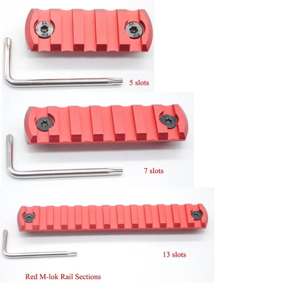 Red Anodized 5/7/13 slots M-lok Picatinny / Weaver Rail Sections Segment for M-lok Handguard System Free Shipping
Red Anodized 5/7/13 slots M-lok Picatinny / Weaver Rail Sections Segment for M-lok Handguard System Free Shipping