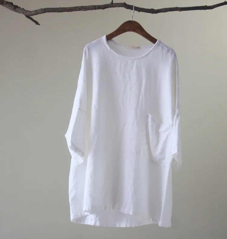 Women Linen Retro loose Shirts Ladies large size Summer Solid Color Round neck Tops T-shirt Tees
Women Linen Retro loose Shirts Ladies large size Summer Solid Color Round neck Tops T-shirt Tees