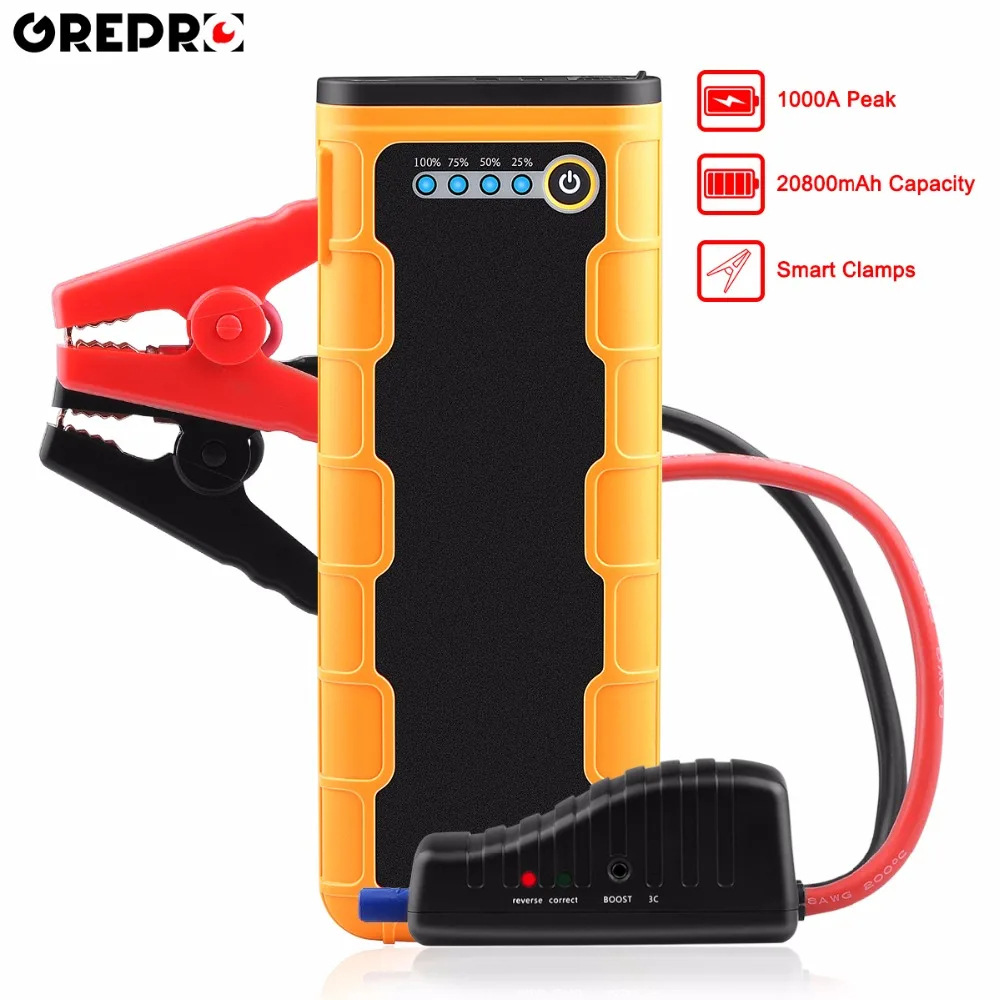 20800mAh Car Jump Starter 1000A Portable 12V External Car Battery Multi-function Vehicle Emergency Battery Booster Power Bank
20800mAh Car Jump Starter 1000A Portable 12V External Car Battery Multi-function Vehicle Emergency Battery Booster Power Bank