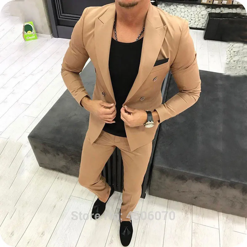 Khaki Mens Suits Smart Casual Business Slim Fit Wedding Tuxedos Groom Wear Ternos Hombre 2 Piece Jacket Pants Costume Homme
Khaki Mens Suits Smart Casual Business Slim Fit Wedding Tuxedos Groom Wear Ternos Hombre 2 Piece Jacket Pants Costume Homme